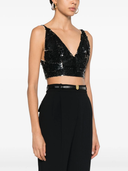 Parosh Grand Sequinned Crop Top