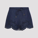 Zimmermann Mahon Broderie Denim Short