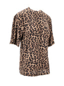 Anine Bing Avi Tee Black And Brown Leopard