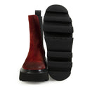 Stivaletto Chelsea Elena Iachi in pelle scamosciata rossa