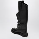 The Attico Black Leather La Passeggiata Boots