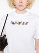Off White Bookish Flowers Regular Tee White Blac