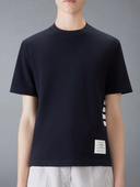 Thom Browne Short Sleeve Tee W/ Engineered 4 Bar Stripe In Classic Pique
