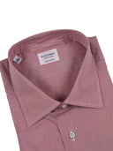 Mazzarelli Camicie Camicia In Cotone Popeline A Righe Rosse E Bianche Slim Fit