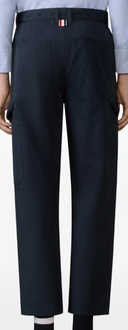Thom Browne Carpenter Pants W/ Detachable Belt In Wrinkle Free Cotton Suiting