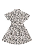 Golden Goose Journey Girl's Shirt Dress Edge Piping Insert Light Cotton Canvas A.O. Flower Print