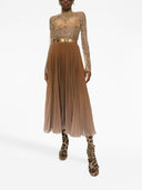 Dolce & Gabbana Blusa In Pizzo Floreale Con Logo Dg