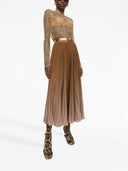 Dolce & Gabbana Blusa In Pizzo Floreale Con Logo Dg