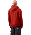 Felpa con cappuccio rossa Carhartt Wip American Script Oxide