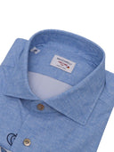 Mazzarelli Camicie Camicia Elasticizzta Celeste Melange