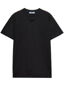Prada Embroidered Triangle Jersey T Shirt