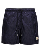 Moncler Logo Print Swim Shorts