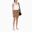 Moncler Sand Colored Cotton Blend Miniskirt