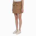 Moncler Sand Colored Cotton Blend Miniskirt