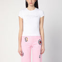 Biała koszulka Marc Jacobs z logo i mikro kryształami