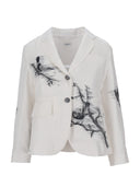 Thom Browne Fit 3 High Armhole Sportcoat (Unconstructed) In Engineered Bird Toile Printed Silk Twill