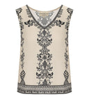 Pahiesa Formentera Ecru And Black Top
