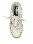 Tomaia in pelle Golden Goose Super Star, stella laminata e bordo glitterato sul tallone