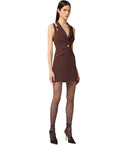 Elisabetta Franchi Coffee Cut Out Dress