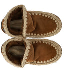 Mou Eskimo Cognac-Stiefel mit glitzerndem Logo