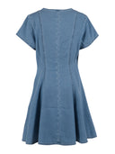 7 For All Mankind S/S Vneck Flared Dress Hana