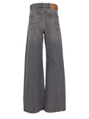 Marine Serre Moon Laser Grey Wash Denim High Waist Flare Jeans