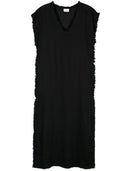 Parosh Frayed Linen Midi Dress