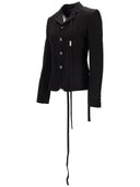 Ann Demeulemeester Pelagie Slim Fit Deconstructed Jacket Cotton Gabar