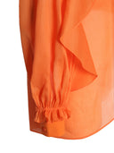 Alberta Ferretti Camicia Arancione Con Volant