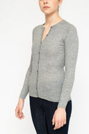 La Rose La Rose Cardigan Ribs Cashmere Grey