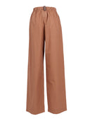 Fabiana Filippi Pantaloni In Popeline Con Elastico In Vita Color Vimini