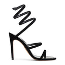 René Caovilla Velvet Snake Sandals