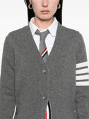 Thom Browne Geese Jersey Intarsio Cardigan squadrato con scollo a V in lana merino con righe a 4 barre