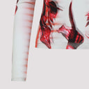 Jean Paul Gaultier Layered Long Sleeves Top Printed "Flower Body Morphing Mariniere"