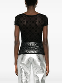 Marine Serre Moonogram Mesh Flock Ss Roundneck Top