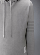 Pullover con cappuccio a maniche lunghe Thom Browne con 4 barre sovratinte in loopback solido