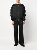 Random Identities Bomber With Ruffled Sleeve