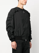 Random Identities Bomber With Ruffled Sleeve