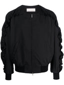 Random Identities Bomber With Ruffled Sleeve