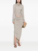 Andreadamo Draped Jersey Asymmetric Midi