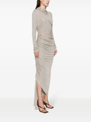 Andreadamo Draped Jersey Asymmetric Midi