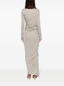 Andreadamo Draped Jersey Asymmetric Midi