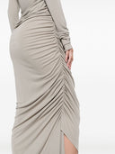 Andreadamo Draped Jersey Asymmetric Midi