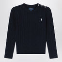 Polo Ralph Lauren Navy Blue Cotton Cable Knit Jumper