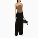 Khaite Black Wool Blend Palazzo Trousers