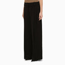 Khaite Black Wool Blend Palazzo Trousers