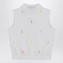 Polo Ralph Lauren White Sleeveless Polo con loghi