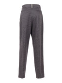 Fabiana Filippi Pantalone Con Pinces In Jersey Lana Cotta Color Ardesia