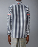 Thom Browne Dritto Fit Pc L/S Camicia con fascia da braccio Gg in popeline a quadri a quadretti