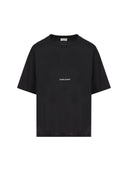 Saint Laurent Women's Organic Cotton Black T Shirt